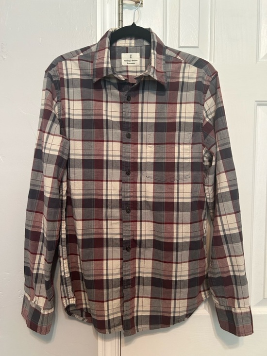 Mutual Weave Other - Goodfellow & Co Plaid Button-Down Shirt - Burgundy & Gray